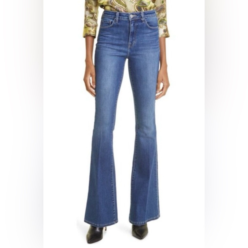 New L'AGENCE Marty High Waist Flare Leg Jeans in Alamo SIZE 32
